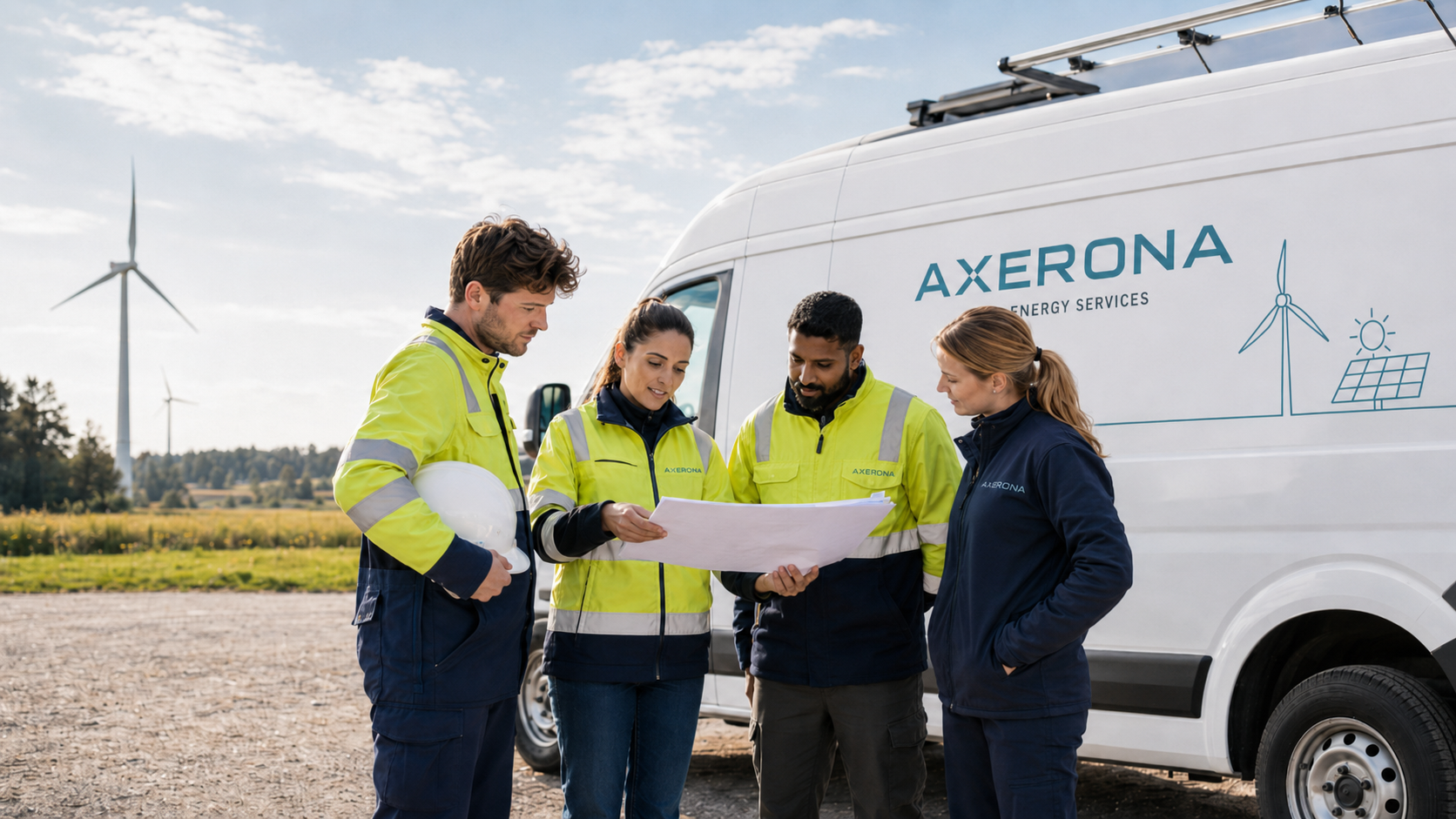 AXERONA colleagues collaborating in the workplace
