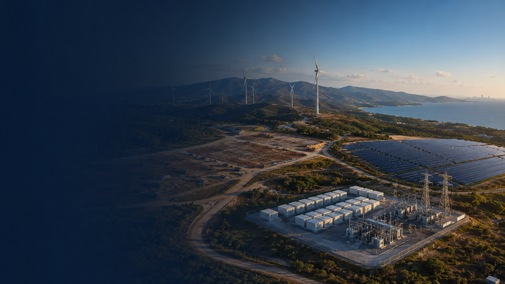 Renewable energy project site under development